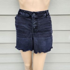 MAURICES | Faded Black Button Fly Jean Shorts